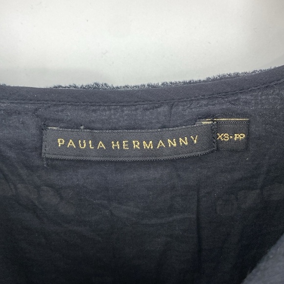 Paula Hermanny Shift Mini Dress Womens Size XS Black Lace Long Sleeves Cocktail - Picture 3 of 9